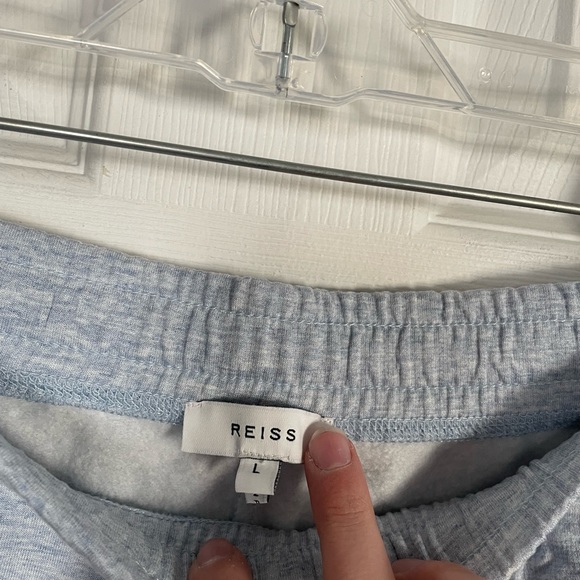 Reiss Women's Jules Brushed Cuffed Jogger Pants Blue Large - Picture 4 of 4